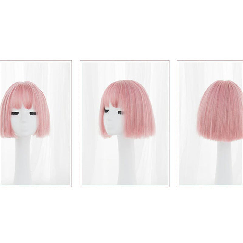 Cute Pink Short Straight Wig UB6147