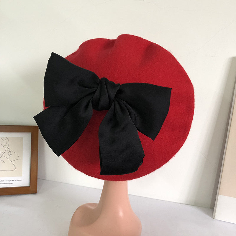 Detachable Beret With Sweet Big Bow UB3248