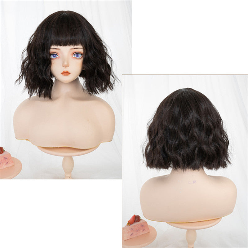 BLACK BROWN SHORT CURLY WIG UB3318