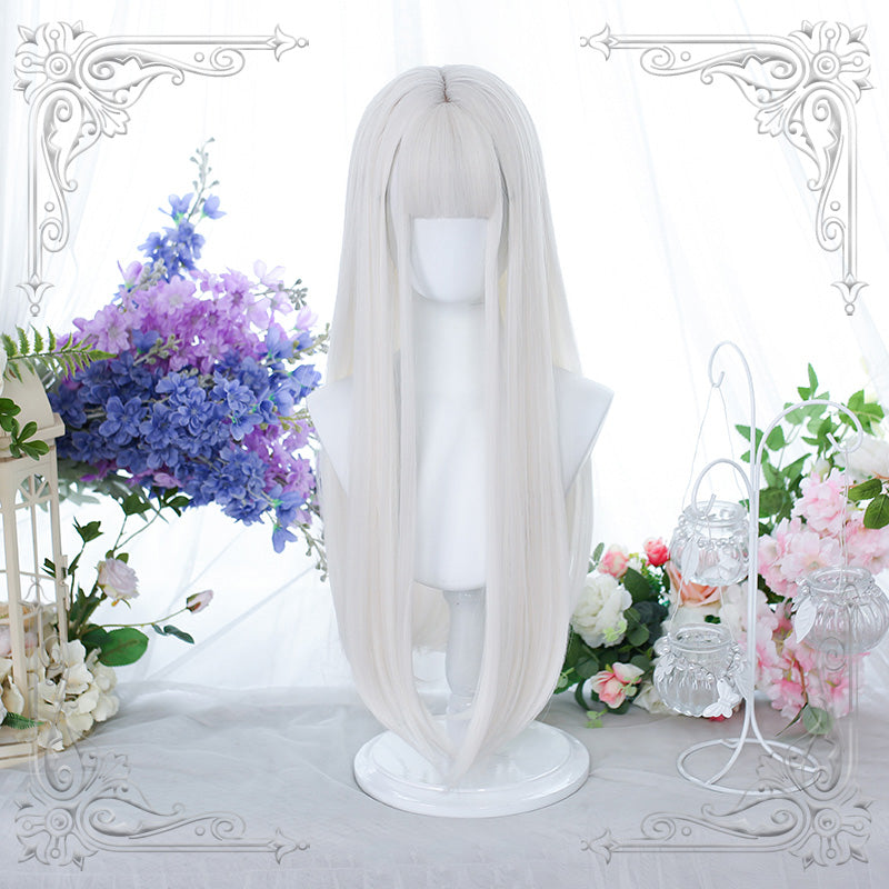 WHITE LONG STRAIGHT WIG K070501