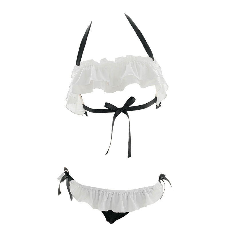 CUTE RUFFLED SEXY HOLLOW UNDERWEAR SET UB3372