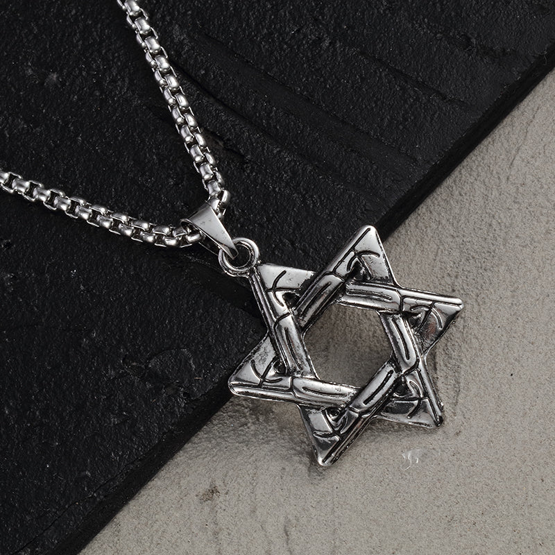 Hexagram Retro Sweater Chain Simple Necklace D052502