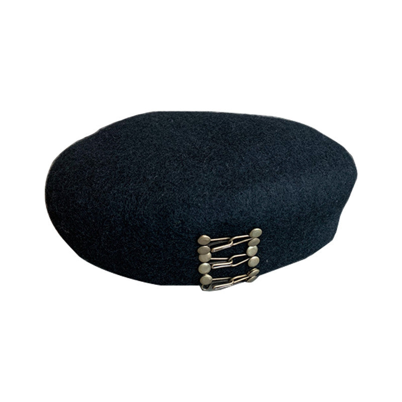 Metal Button Retro Beret UB3428