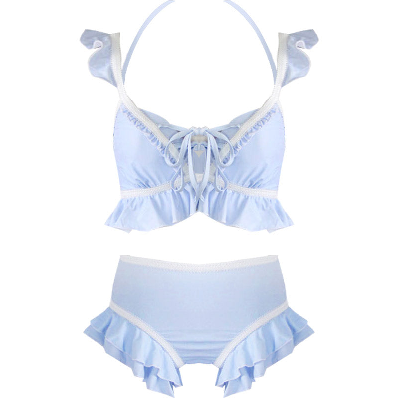 "BLUE CUTE SPLIT" SWIMSUIT K042703