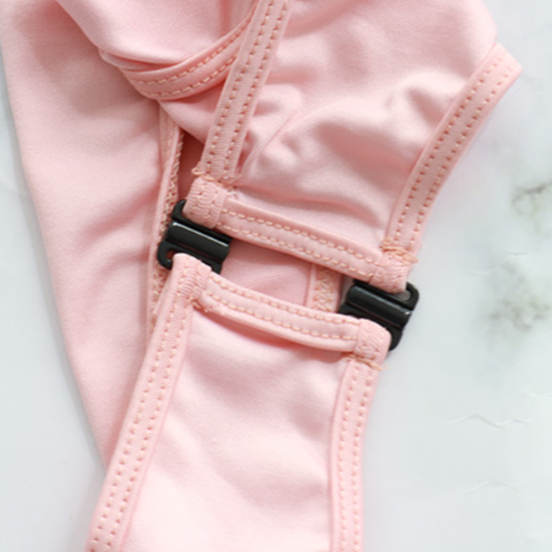 Pink Lace-up One-piece T-shirt Pajamas EV4076