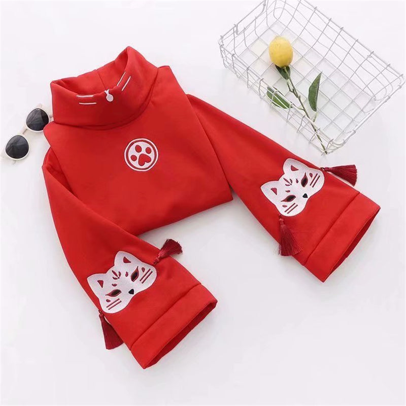 "CAT PAW FOX MASK PRINT" SWEATSHIRT N110608