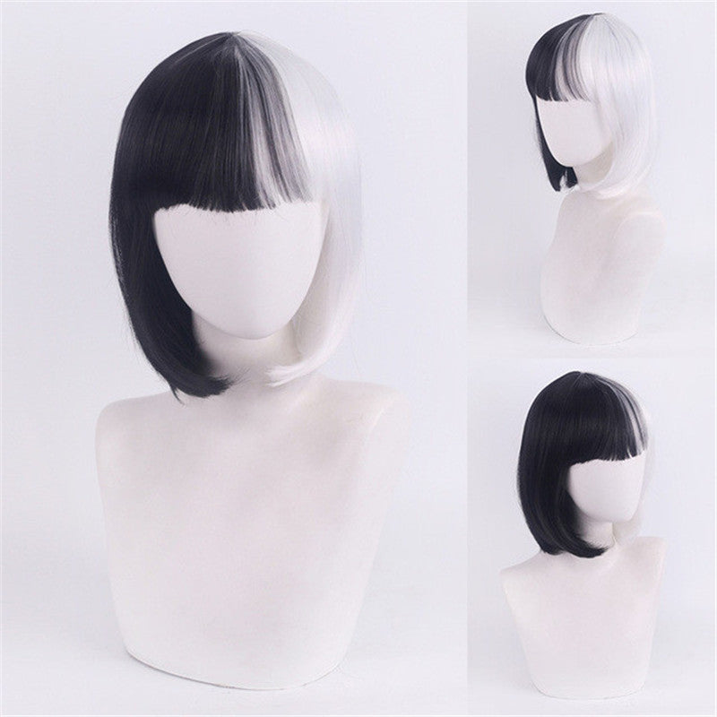 COSPLAY KUILA BLACK WHITE WITCH COLOR MATCHING WIG UB2643