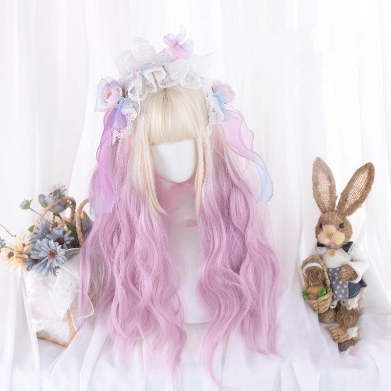 APRICOT GRADIENT PURPLE LONG CURLY WIG UB3369