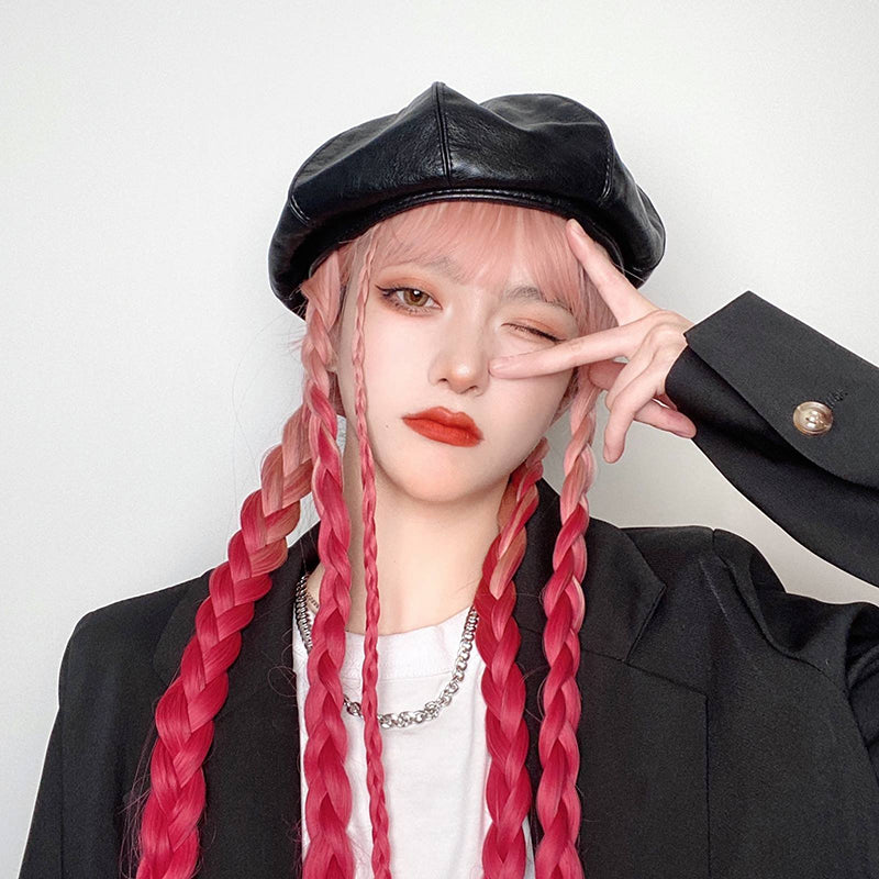 "PINK GRADIENT PINK LONG STRAIGHT HAIR "WIG H082015