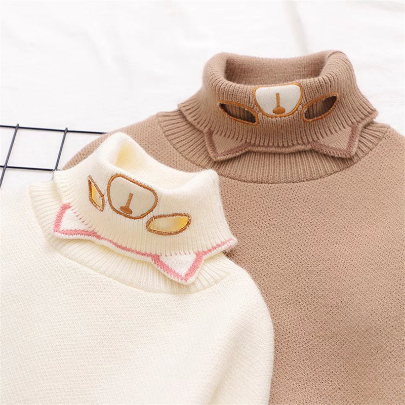 Embroidered Cartoon Turtleneck Sweater UB6185