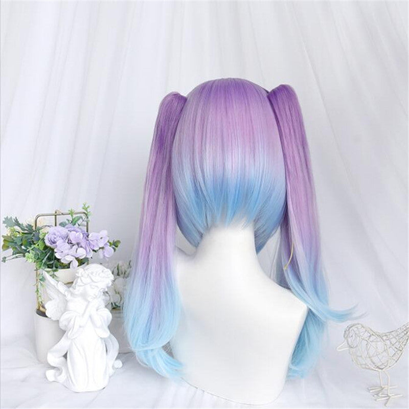 Gradient Blue Purple Double Ponytail Wig UB3238