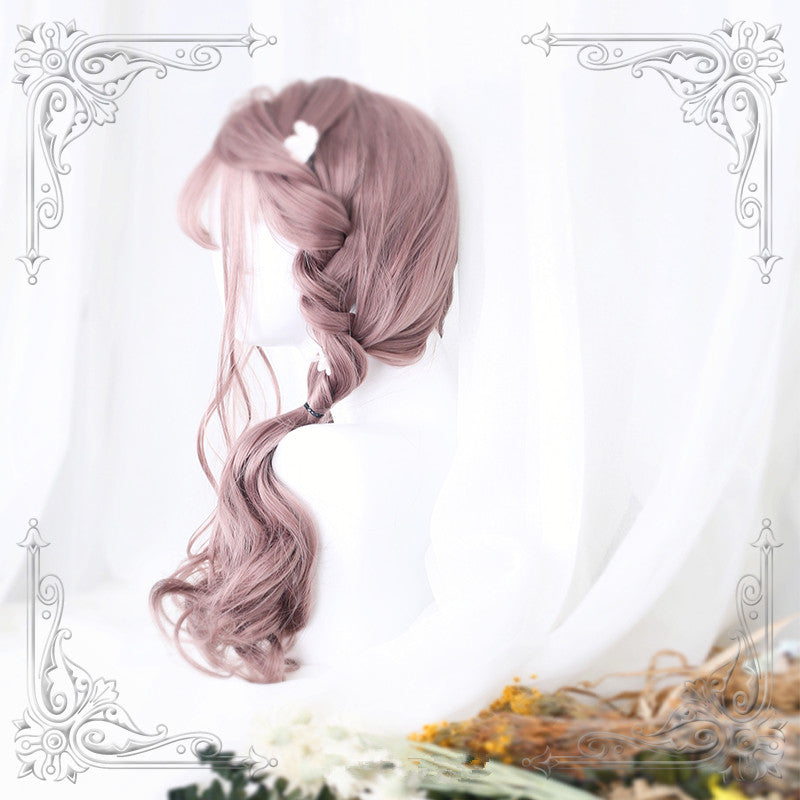 "LOLITA GRAY PINK LONG CRULY" WIG Y022901