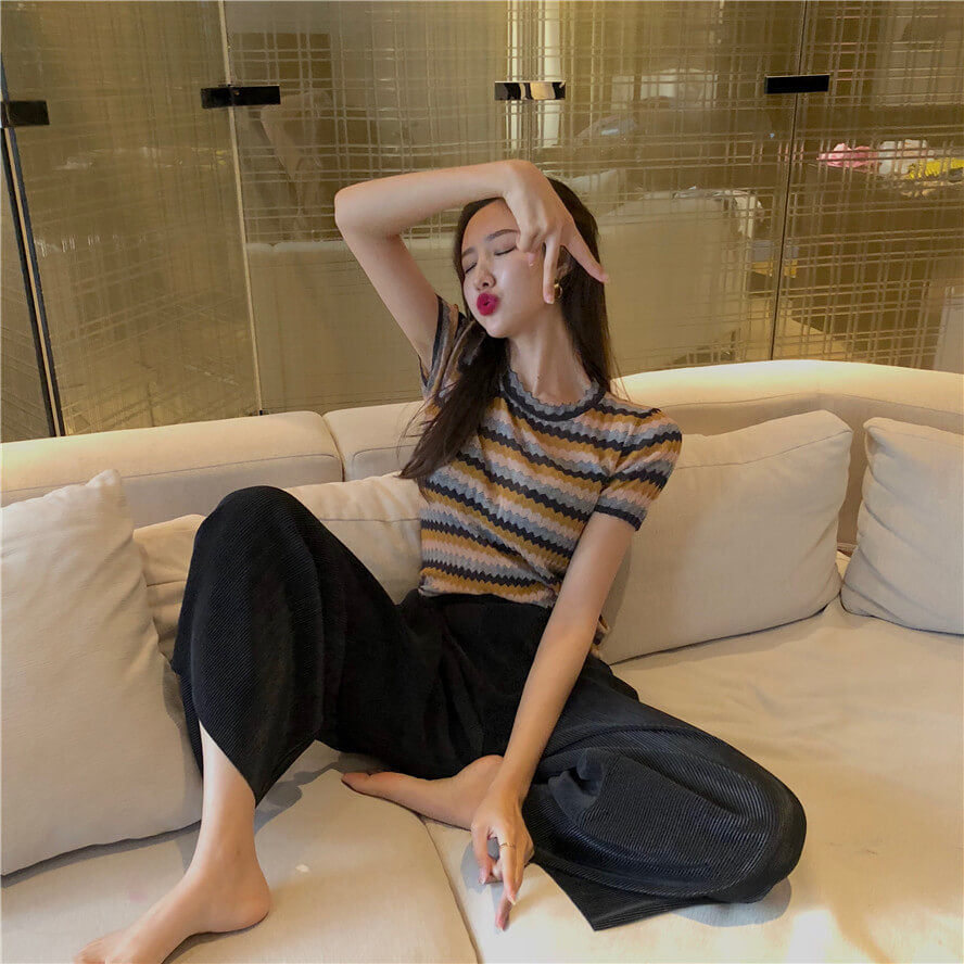 "VINTAGE ICE SILK" KNIT TEE K061502