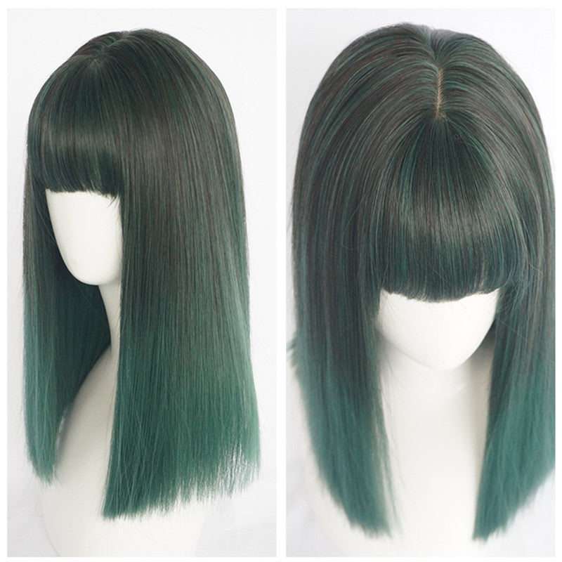 "DARK GREEN MEDIUM LONG STRAIGHT" WIG K071710