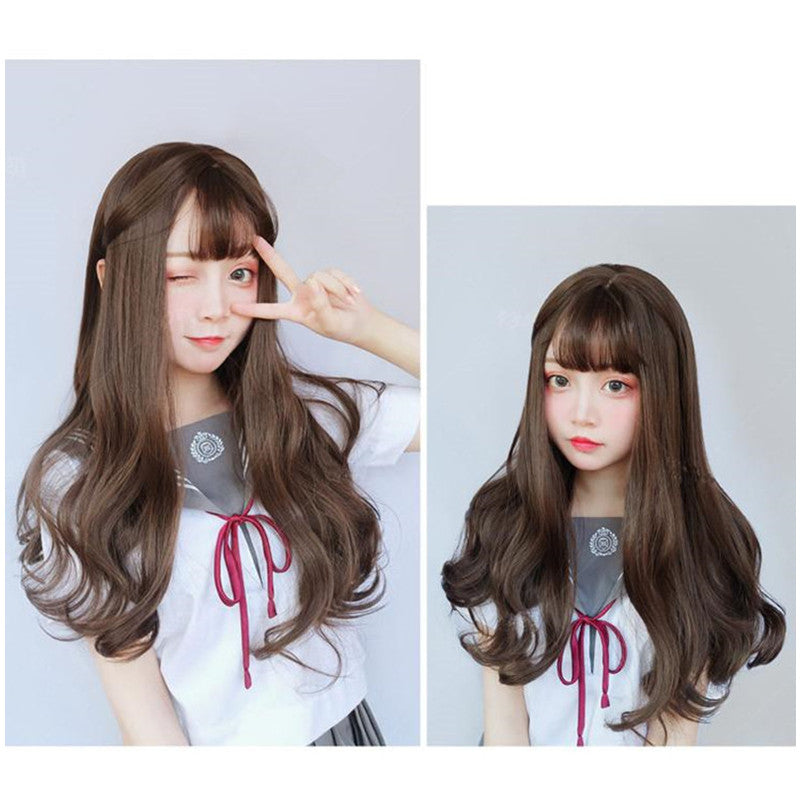 BLACK BROWN LONG ROLL WIG K070502