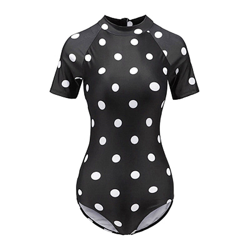 "RETRO POLKA DOT SHORT SLEEVE" ONE PIECE SWIMSUIT K042902