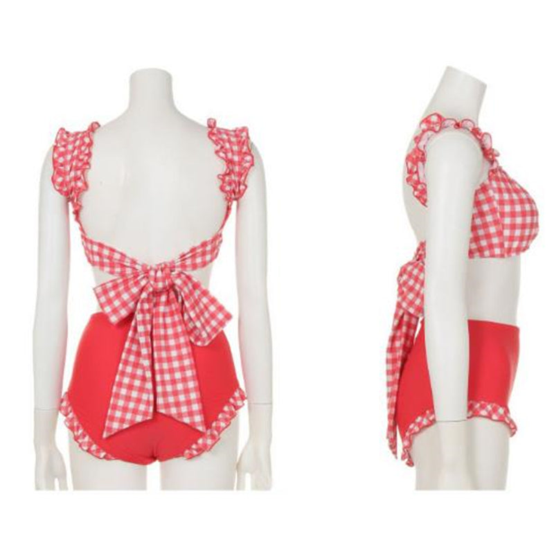 “PLAID & BOWKNOT” SWIMSUIT W052003