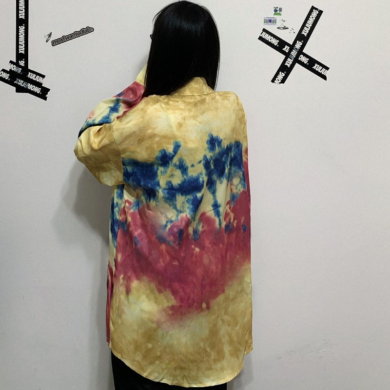 VINTAGE CHIC TIE-DYE LONG-SLEEVED SHIRT UB2706