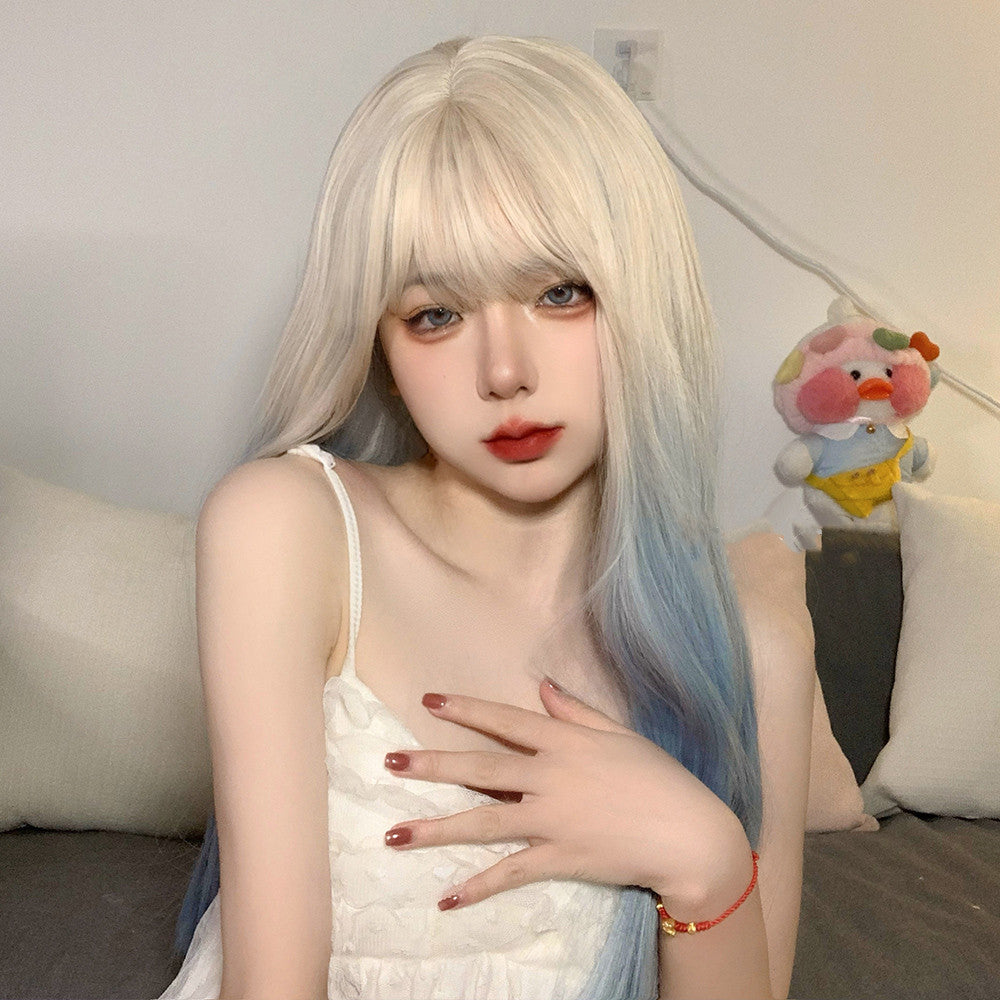 FRADIENT BLUE LONG STRAIGHT WIG UB98075