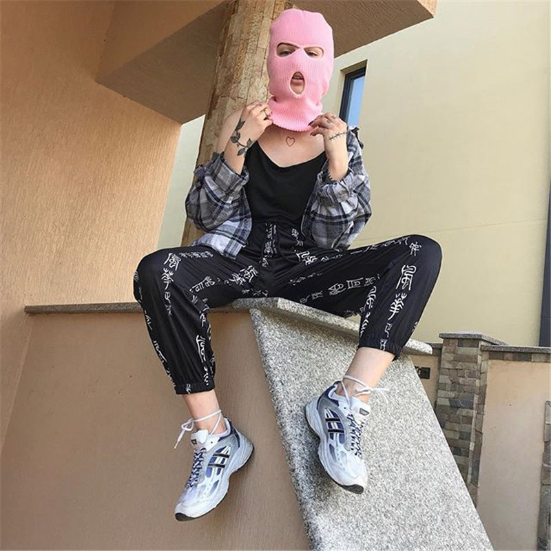 "DARK TEXT PRINTING" CASUAL PANTS K111005