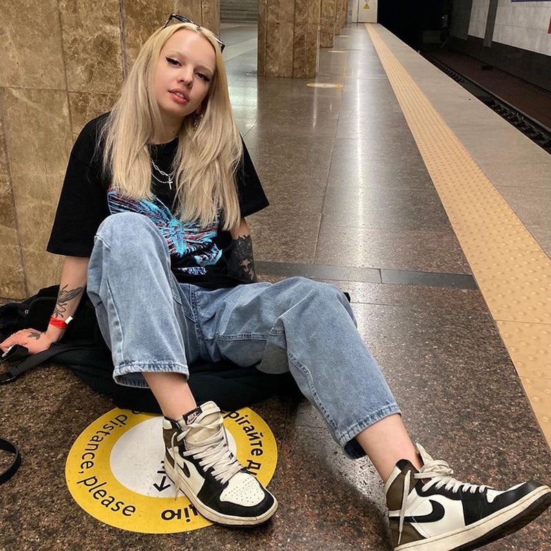 "BLUE BUTTERFLY PRINT" T-SHIRT UB2403