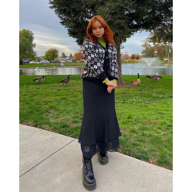 VINTAGE DIAMOND KNIT CARDIGAN UB3155