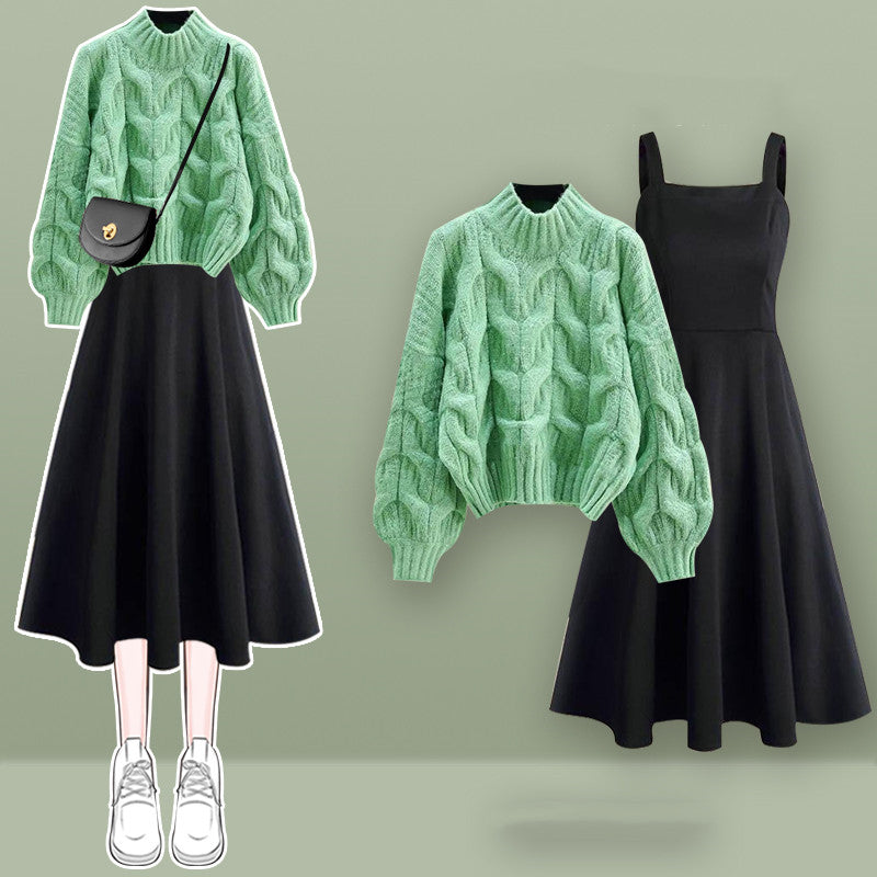 Harajuku sweater + suspender skirt 2-piece set UB96055