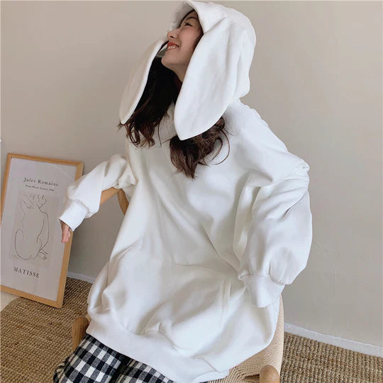Jfashion Cute Oversized Big Bunny Ears Hoodie UB96031