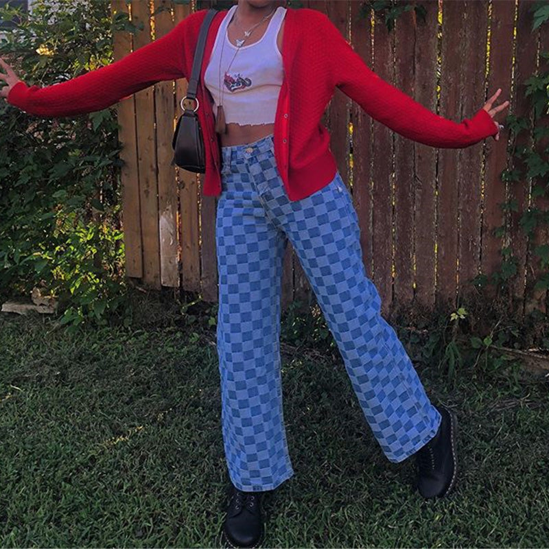 "RETRO PLAID" BLUE JEANS K060610