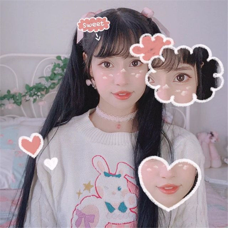 "CUTE RABBIT BUNNY EMBROIDERY SWEATER" TOP/SKIRT N030901