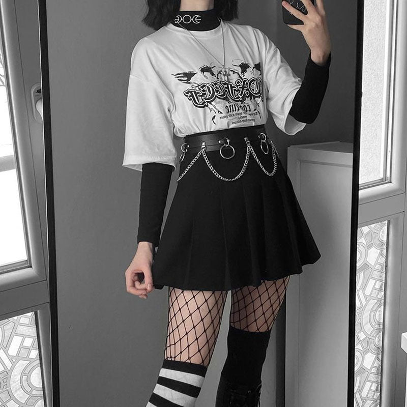 "COOL LINE" HARAJUKU DARK SHORT SLEEVE T-SHIRT K102513