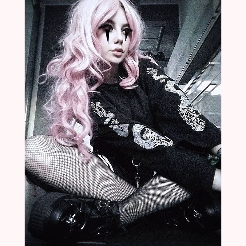 "DRAGON PRINT" LONG SLEEVED TOP W102704