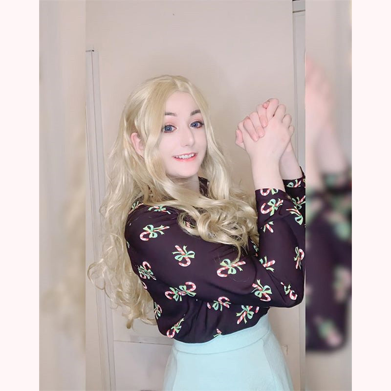 "GOLD BIG WAVY" LONG CURLY WIG K081601