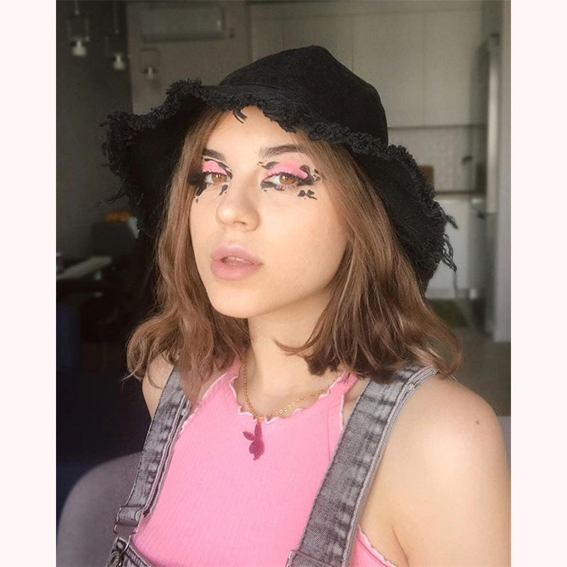 RETRO BLACK/PURPLE FISHERMAN HAT Y020702