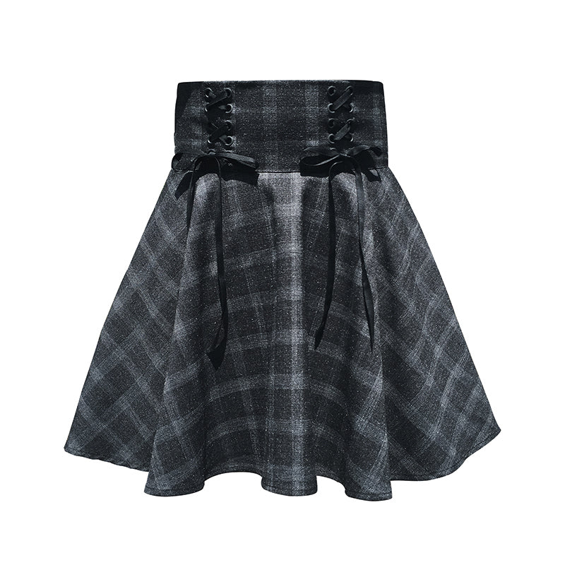 “ PLAID ” HIGH WAIST SKIRT W042604