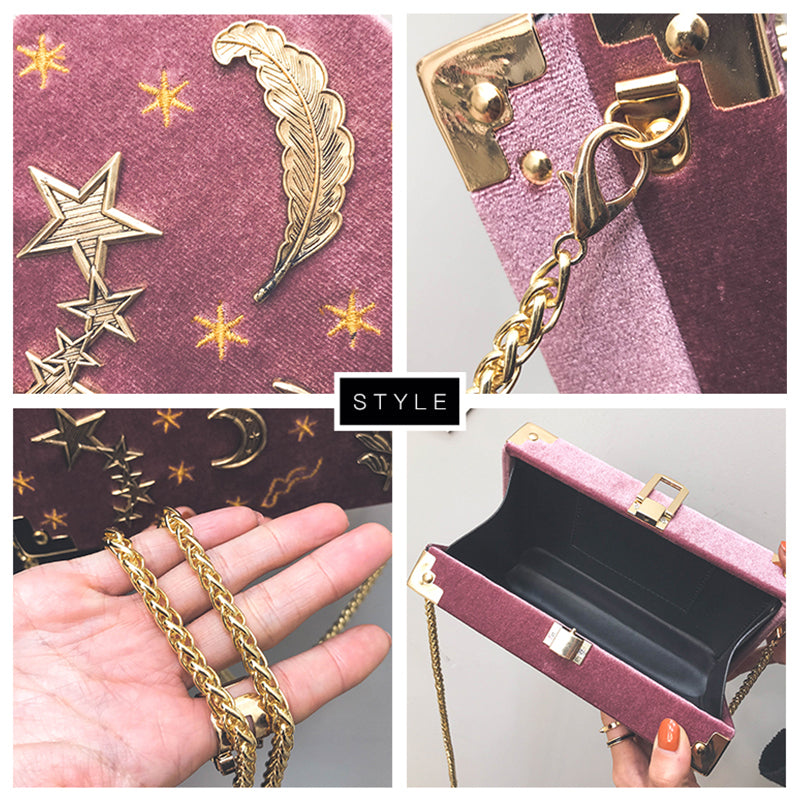 “EMBROIDERED STARS SHOULDER” CROSSBODY BAG W110501