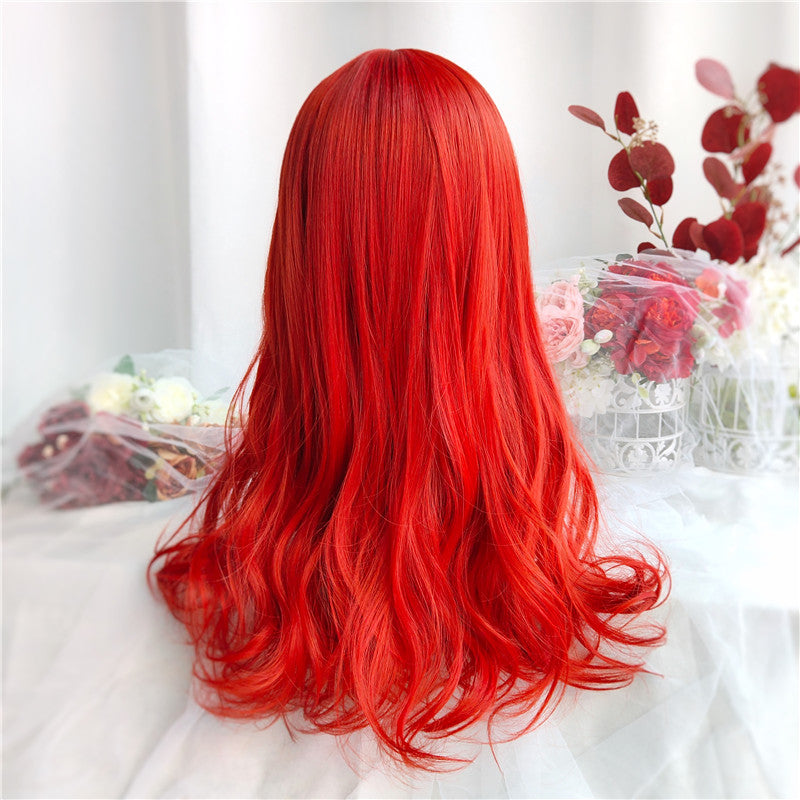 Aries | Red Long Curly Wig UZ9126
