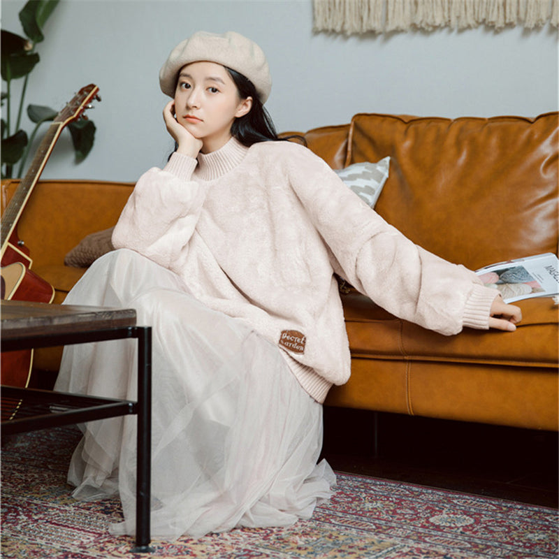 "HALF HIGH COLLAR PLUSH" SWEATSHIRT N111607