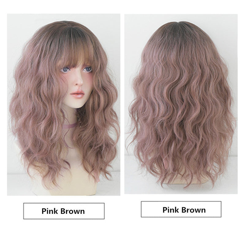 NATURAL BANGS FLUFFY LONG CURLY WIG UB2551