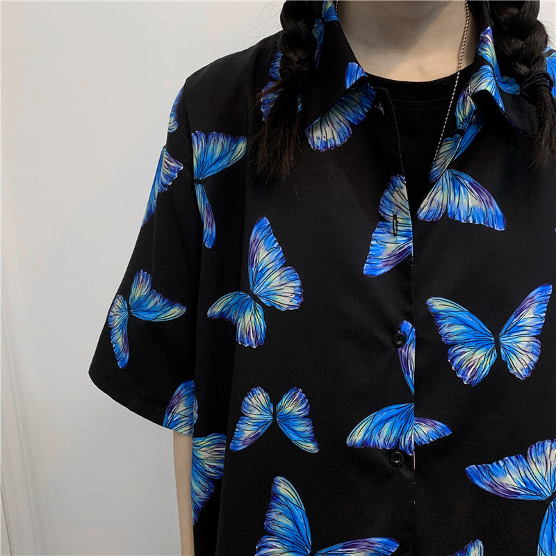 "FULL PRINT BUTTERFLY" SHORT SLEEVE SHIRT N072304