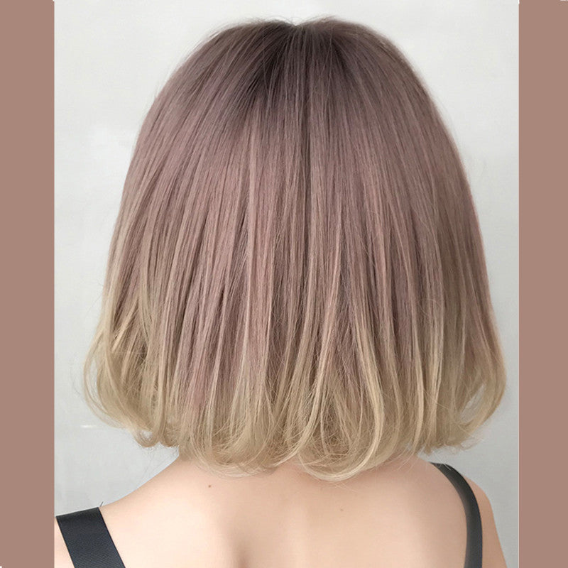 NATURAL BANGS GRADIENT ROSE GOLD SHORT WIG UB2567