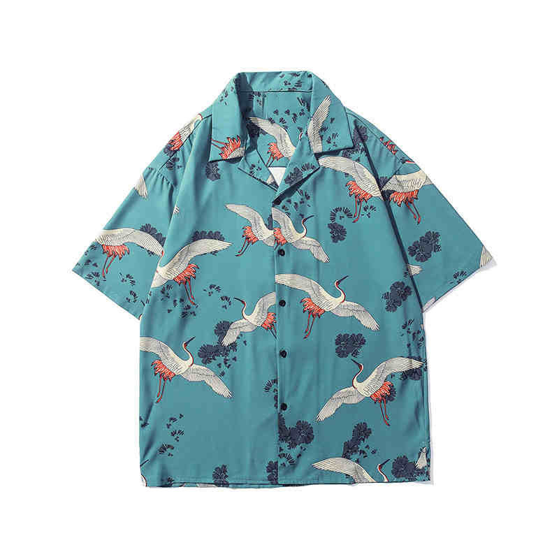 "FULL PRINT CRANE SHORT-SLEEVED" SHIRT N042604