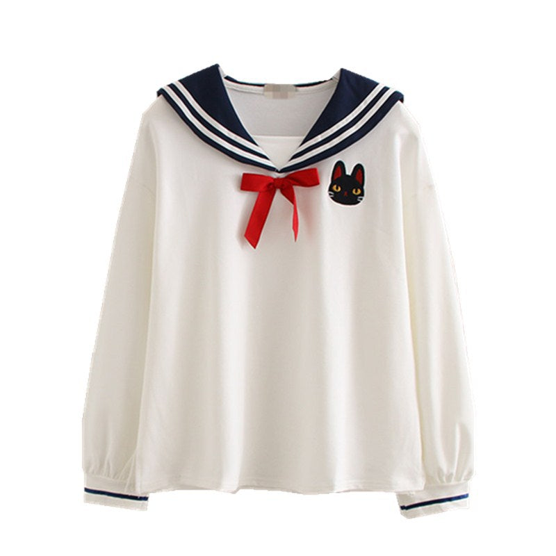 "CUTE CAT NAVY" SWEATSHIRT N101605