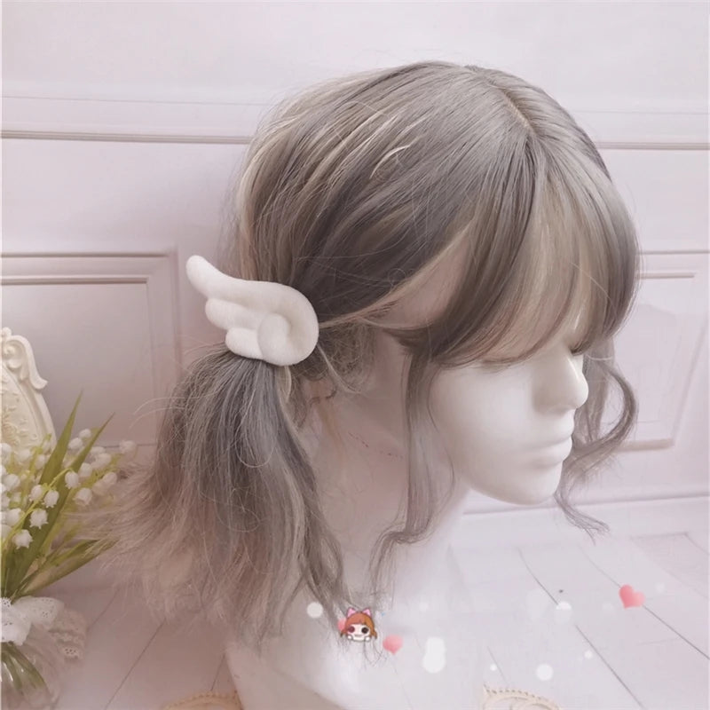 CUTE WHITE PLUSH ANGEL WINGS HAIRPIN UB2728