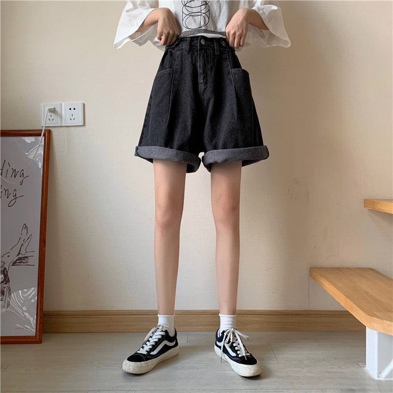 "BLUE/WHITE/GRAY BUTTON DENIM" SHORTS UB2352