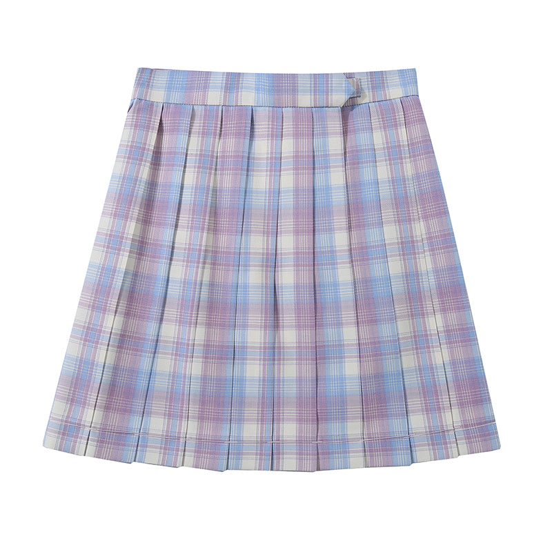 "JK PASTEL BLUE PURPLE PLAID" SKIRT UB2370