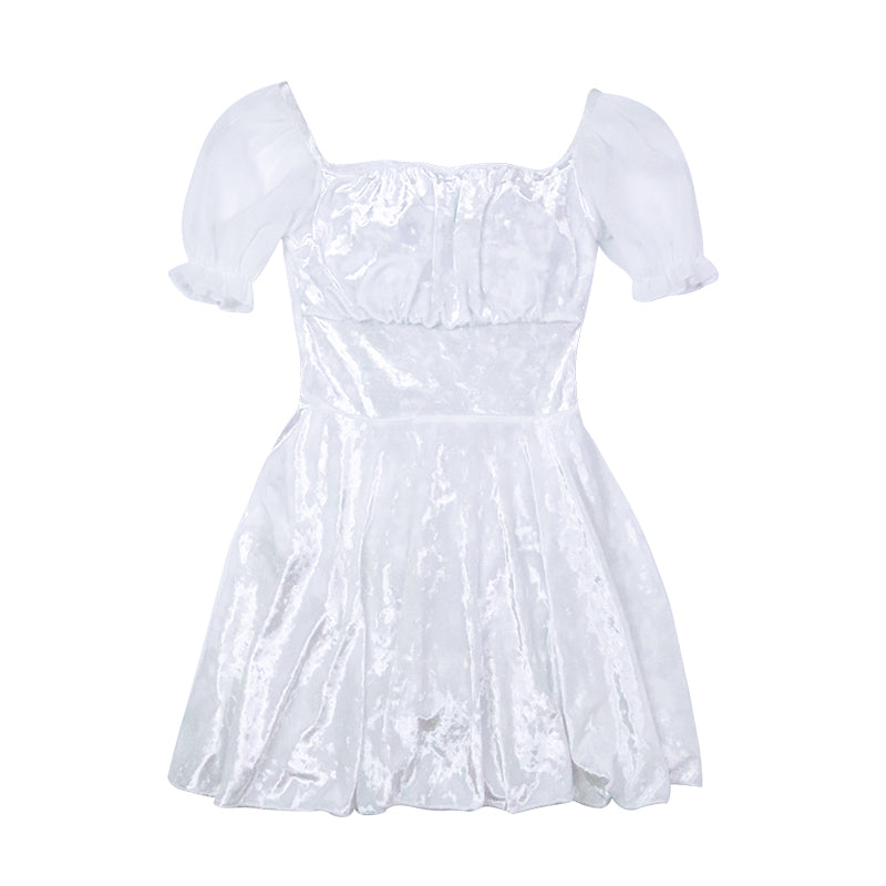 "WHITE CUTE BOW PUFF SLEEVE" SWIMSUIT N052001