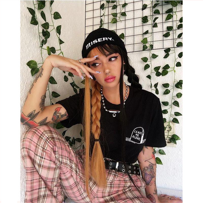 "PINK PLAID" PANTS K092802