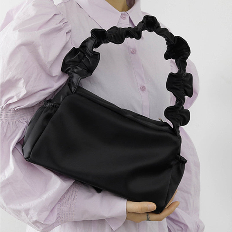 "PINK/WHITE/BLACK VELVET RUFFLED LACE" BAG UB2425