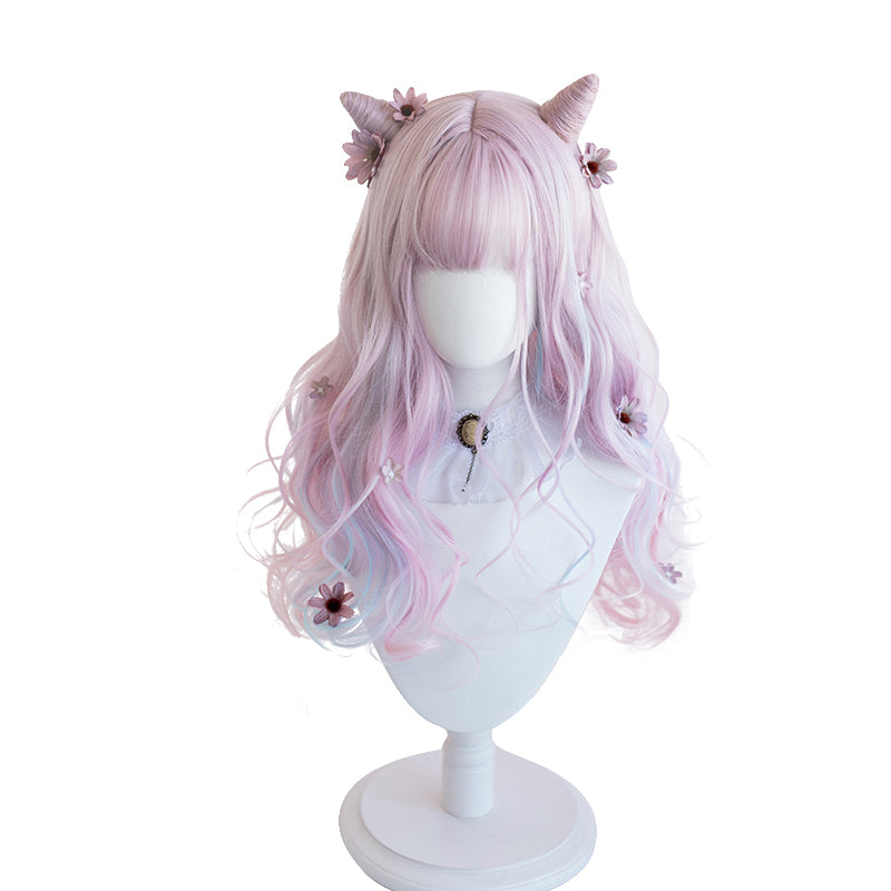 "LOLITA DREAMY PINK BLUE LONG CURLY" WIG N110206